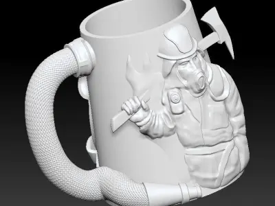 Decorative Fireman Souvenir Cup 3D print model