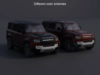 Land Rover Defender 130 Low-poly 3D model