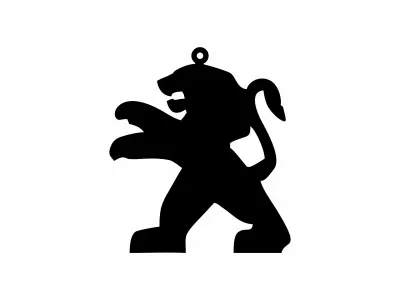 Peugeot  logo keychain vector cdr Free 3D print model