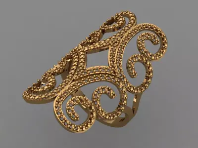 Vintage Womens Diamond Ring Women Rings 3dmodels 3D print model 3D print model 3
