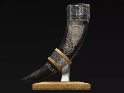 Drinking Horn Cup - Black 3D model