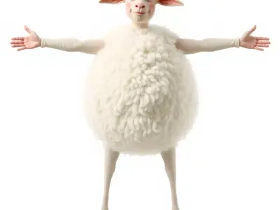 Curly Sheep model pack Low-poly 3D model