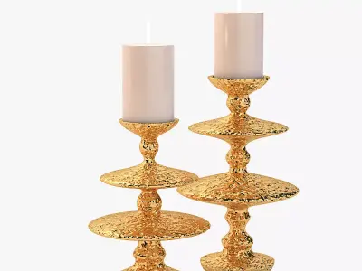 Gold Zulu Candleholder 3D model