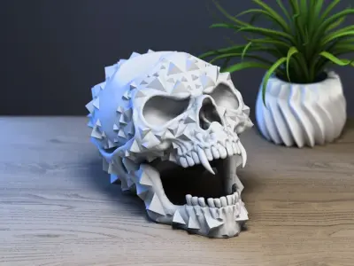 Ps5 controller stand scream wild Skull ps5controller holde 3D print model