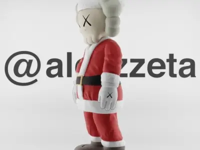 Kaws Santa Claus Merry Christmas Textured Low-poly 3D model