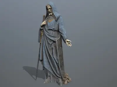 Man Statue  Low-poly 3D model