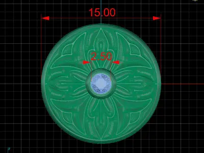 Flower Decor Stud Earrings 002 3D print model