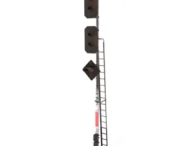 Train Traffic Light Weathered 18 3D model