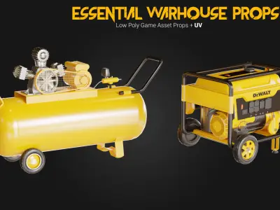 Essential Warhouse Props Kitbash Pack Low-poly 3D model