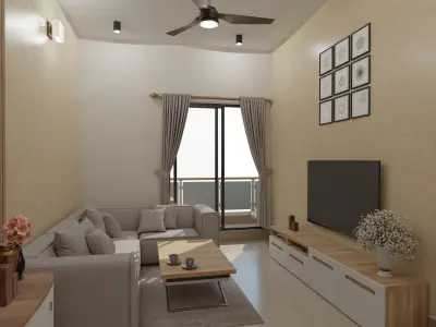4 BHK Apartment Interior with Assets Low-poly 3D model