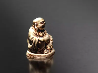 Laughing Buddha Statue Low-poly 3D model