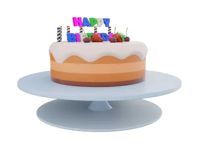 3d birthday cake icon 3D model