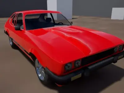 Low poly car ford escort Low-poly 3D model