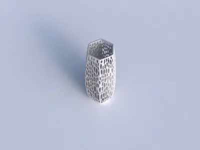 Vase hexagon with organic lattice and tappered thickness 3D print model