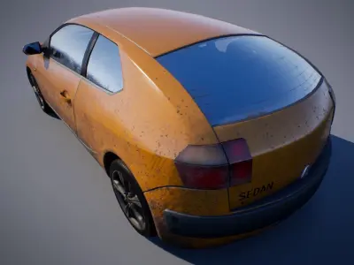 Passenger Car Low-poly 3D model