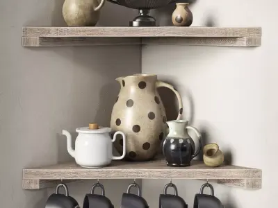 Decorative set for the kitchen - Provence 3D model