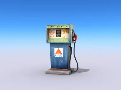 Gas Pump Low-poly 3D model