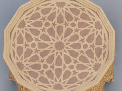 Vintage Moroccan large table 3D model