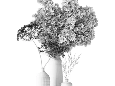 Bouquet with dry composition 3D model