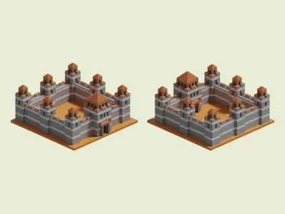 Stronghold Walls 3D model