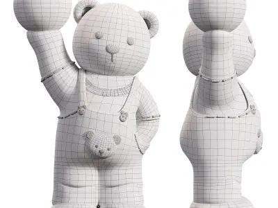   Decoration Accessories Sculpture Home Decor Creative Bear Low-poly 3D model