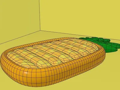 Inflatable Pineapple Float 3D model 3D model