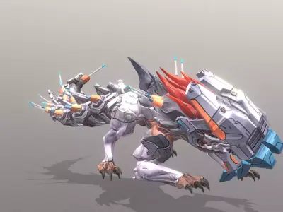 CYBORG LIZARD Reptile Squizze Attack Fbx Png 3D model