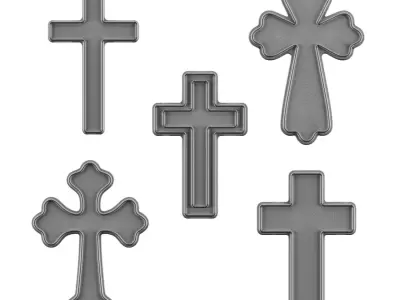 Cross Neon Signs 3D model