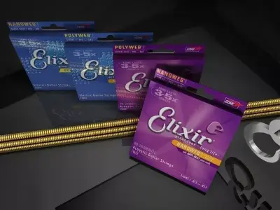 Elixer Guitar Strings Free 3D model