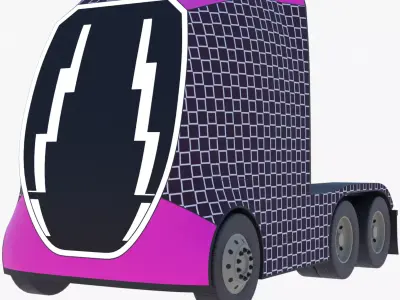 Future semitruck IX PBR 3D model