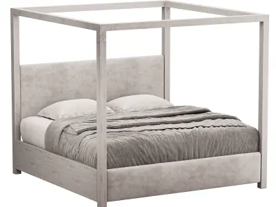 Palma Upholstered Canopy King Bed 3D model