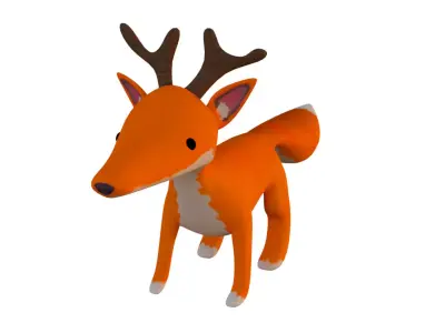 Deer-Fox low poly rigged Low-poly 3D model