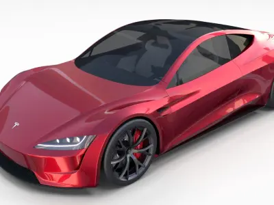 Tesla Roadster 2020 with interior and chassis 3D model