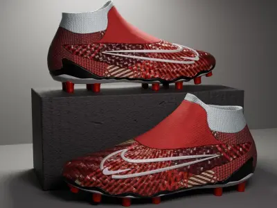 Nike boots dark red 3D model