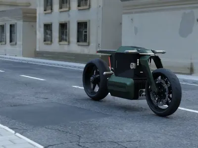 Futuristic Electric Motorcycle Low-poly 3D model