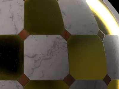 Marble Tile Materials 9- Mix by Wood and Metal TIle Pbr Seamless Low-poly 3D model