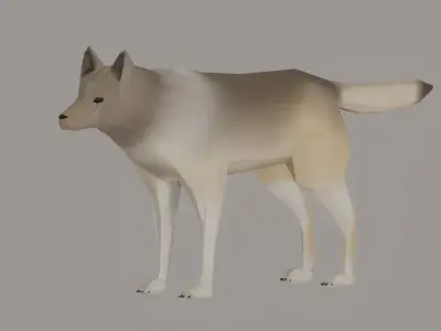 Wolf Low Poly Low-poly 3D model