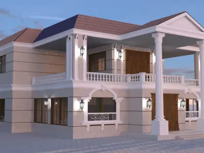 Classic Villa  Low-poly 3D model