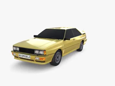 Generic 80s Coupe with interior 3D model