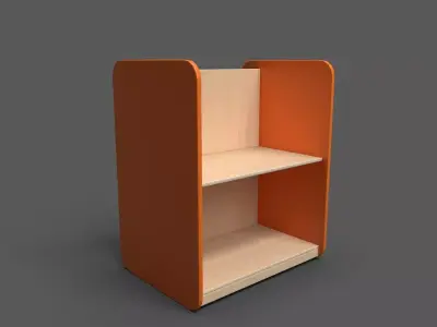 Medium Shelf Orange Low-poly 3D model