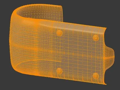 Guardrail - Japanese curved and dirty - high poly 3D model