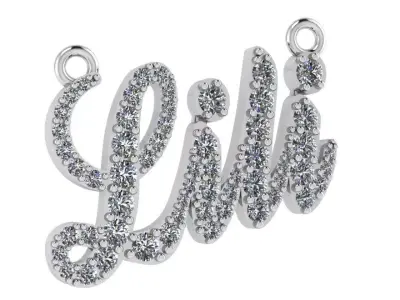 Lili Name Diamond Pendant 0116 3D print model