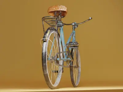 Old blue bike Free 3D model