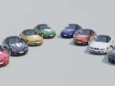 Sport Car 2 Seats - Carro esporte Low-poly 3D model