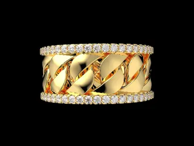 Luxury Gold Diamond Ring   High Quality  3D print model
