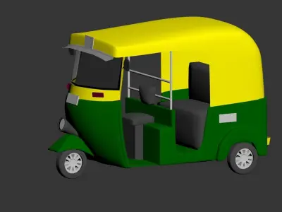 Auto Rickshaw 3D Model Low-poly 3D model