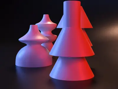 Vase geometric set 3D print model