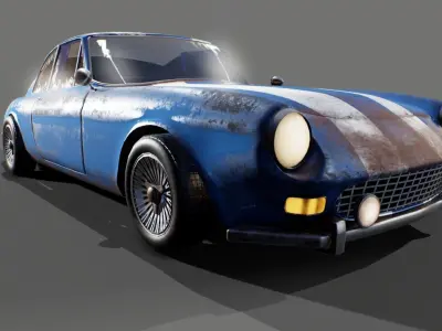 Old Ferrari  Game Asset 3D model
