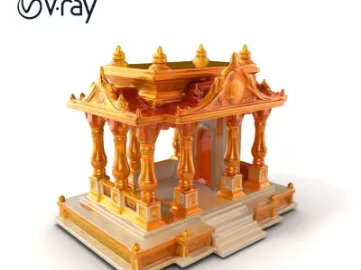 Golden Temple Decorative Architecture model pack Low-poly 3D model