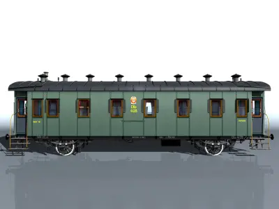 carriage passenger 2-axles 3D model